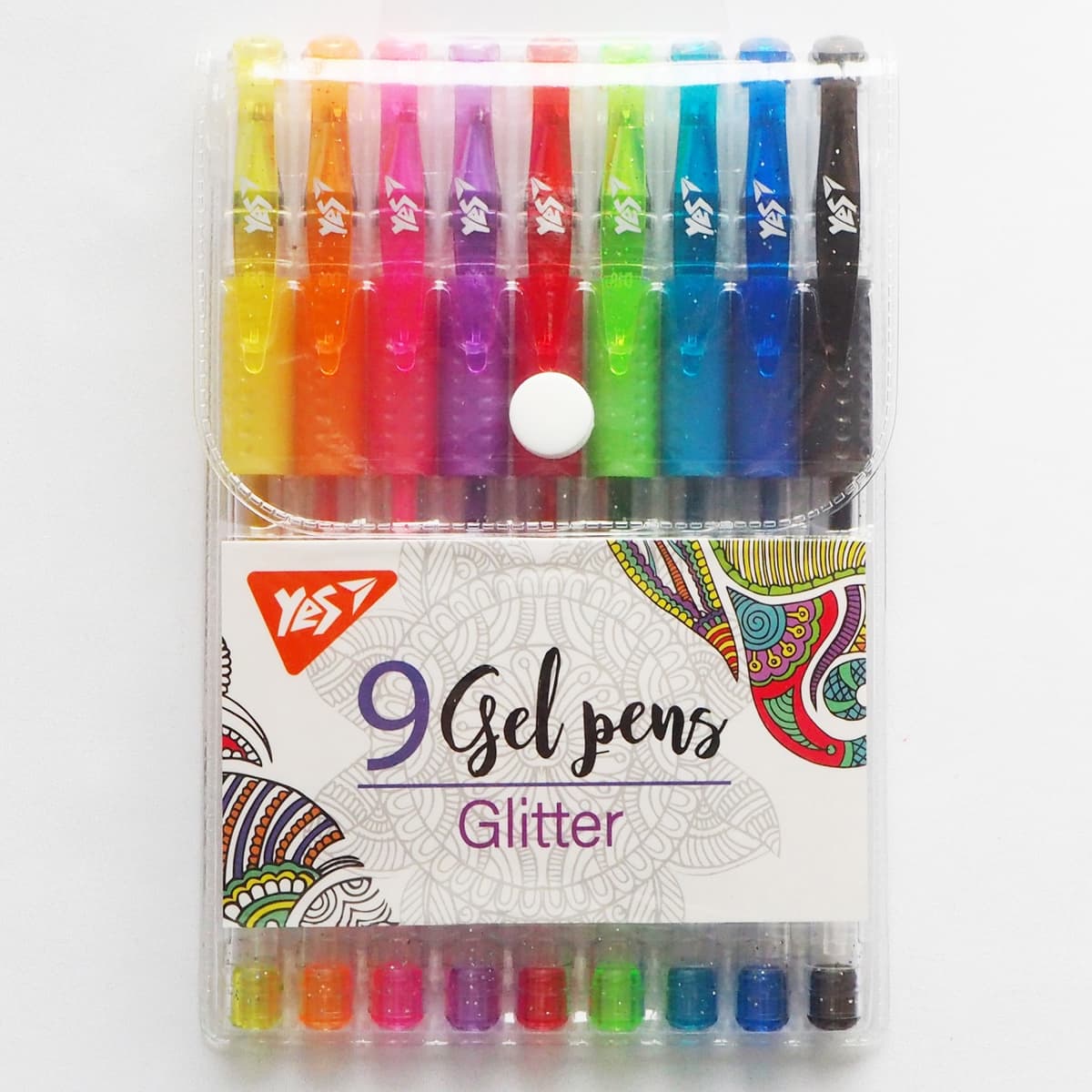 Набір ручок гел. "Yes" №420431 Glitter 9шт — купити | Канцелярський Сад