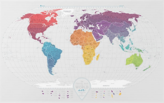 Скретч карта світу "Travel Map Air World" 96х60см в тубусі/Dream&Do — купити | Канцелярський Сад