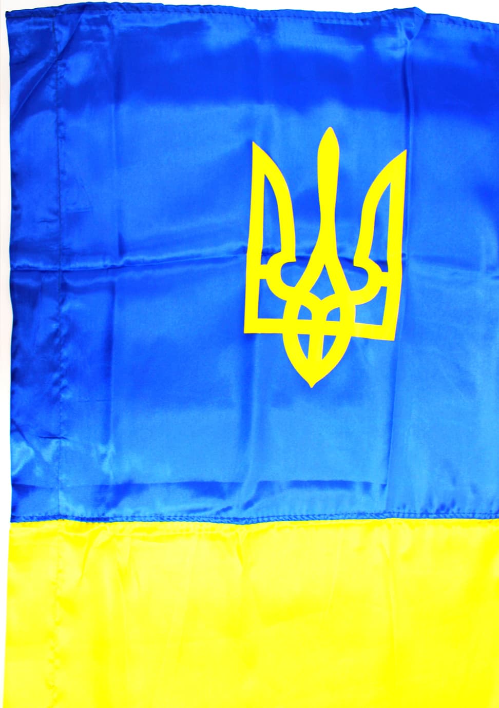 Прапор Україна з тризубом атлас 140х90см №782013 — фото 5