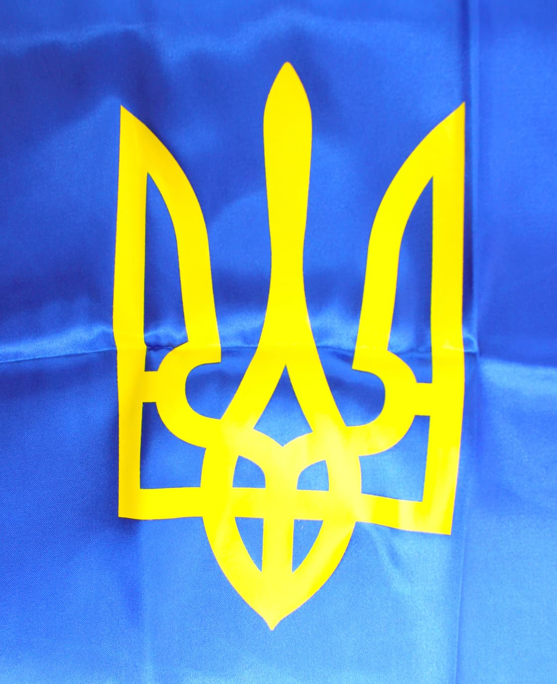 Прапор Україна з тризубом атлас 140х90см №782013 — фото 8
