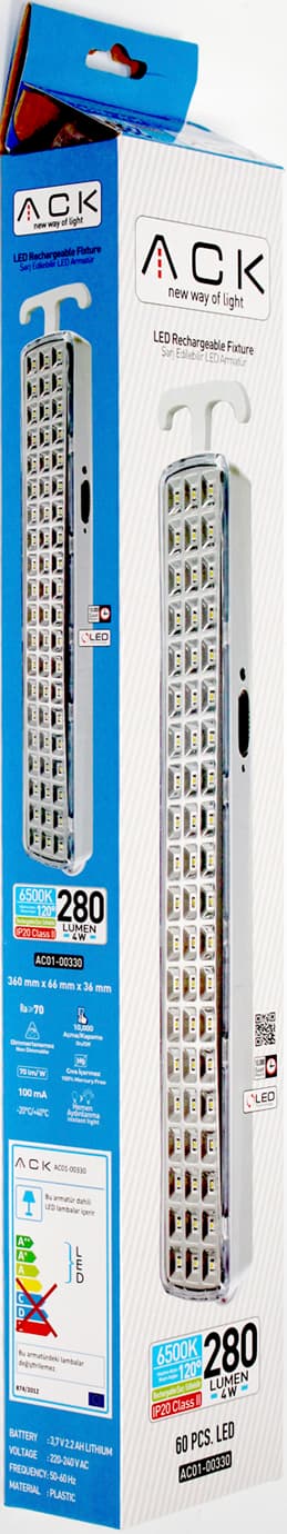 Ліхтар аварійний "ACK" 6500K 60Led №AC01-00330 — фото 8
