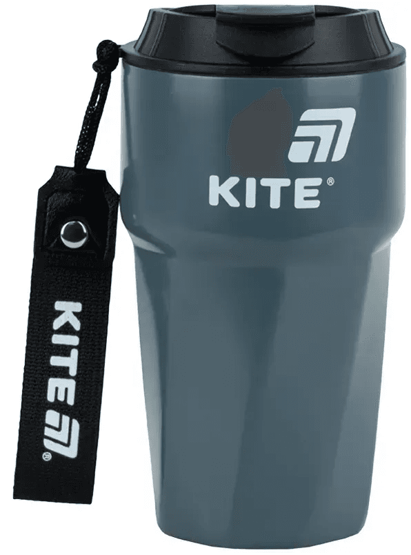 Термочашка метал. 0,45л "Kite" сіра №K25-1220-1 — купити | Канцелярський Сад