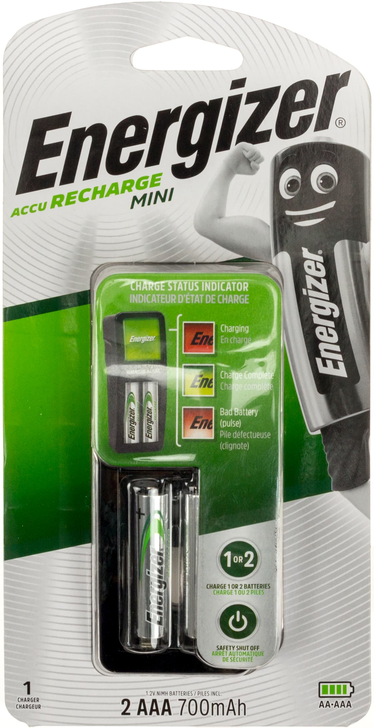 Зарядний пристрій унів. Energizer CH2PC3 Mini EU+2 NH12/AAA 700mAh — купити | Канцелярський Сад