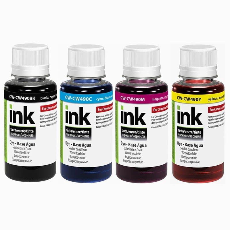 Чорнило к-кт ColorWay Canon GI-490 G1400/G2400/G3400 4x100мл black,cyan,magenta,yellow — купити | Канцелярський Сад