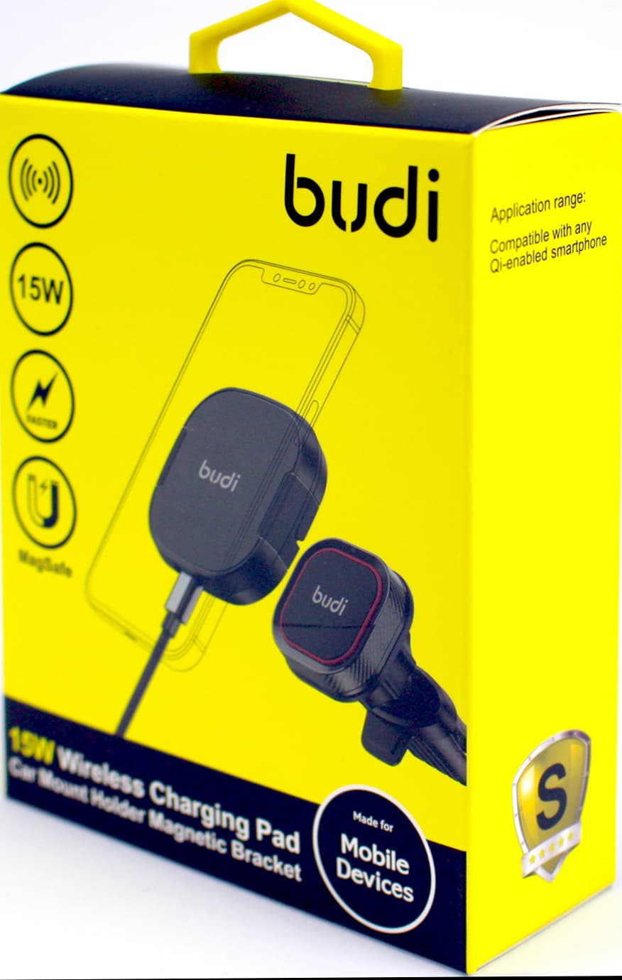 Зарядний пристрій індукційний авто Budi №WL3800XB 15W швидка зарядка,магн. тримач/Breidon — фото 4