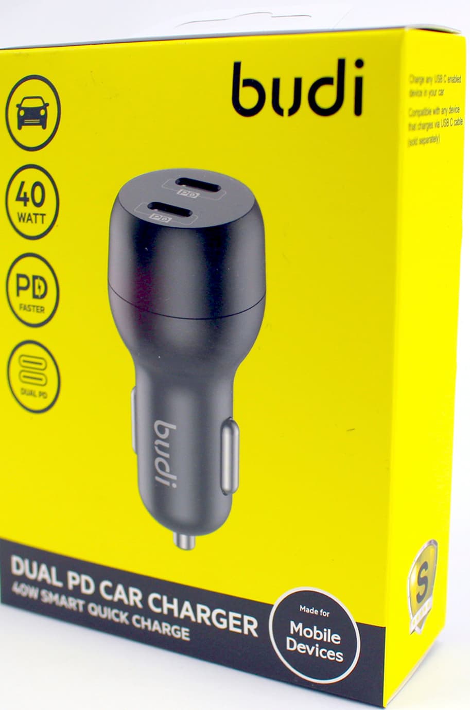 Зарядний пристрій авто Budi №CC108RB 40W швидка зарядка 2 Type C/Breidon — фото 4