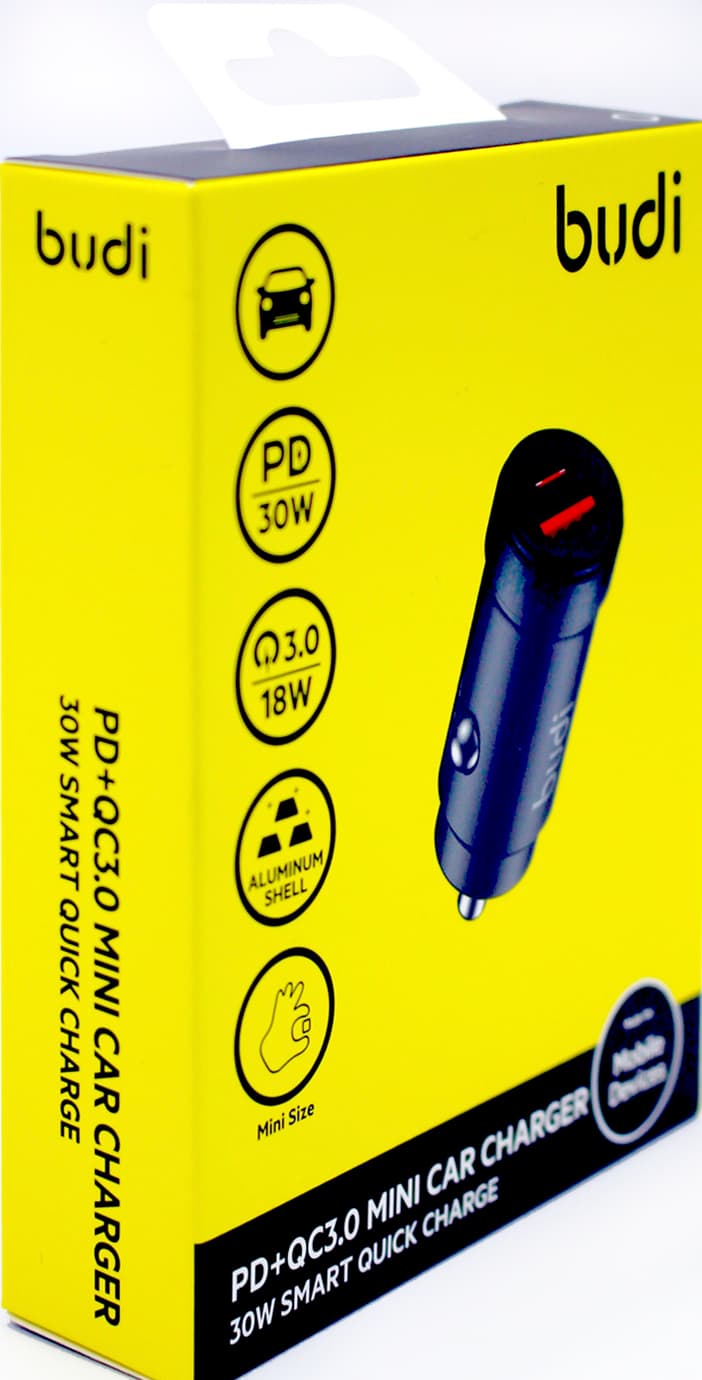 Зарядний пристрій авто Budi №CC602 30W швидка зарядка black/Breidon — фото 3