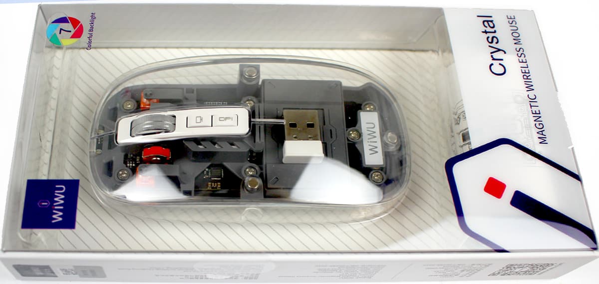 Мишка BT WIWU Crystal Magnetic Wireless WM105 gray (вб. акум.) — фото 3