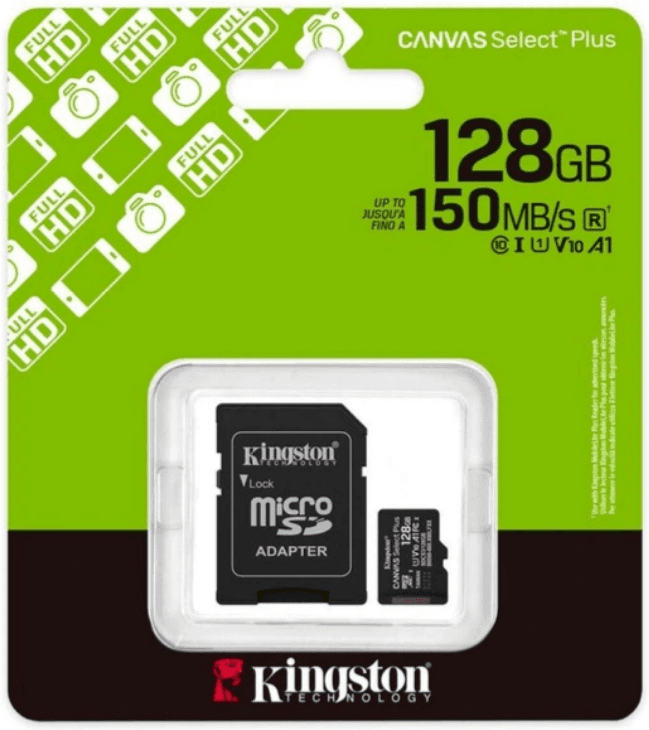 Карта пам`яті 128Gb Micro-SDXC(UHS-1) Kingston Canvas Select Plus Gen3 R-150MB/s class10 — купити | Канцелярський Сад
