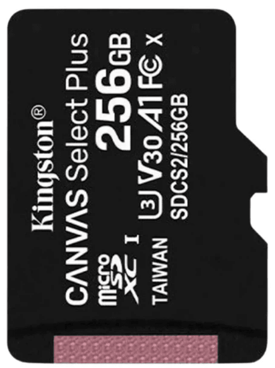 Карта пам`яті 256Gb Micro-SDXC(UHS-1) Kingston Canvas Select Plus Gen3 R-150MB/s class10 — купити | Канцелярський Сад