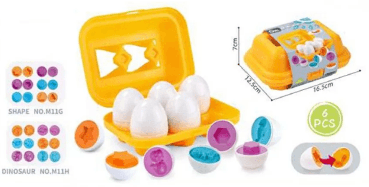 Гра "Яйце-пазл" 6шт,лоток,в карт.обгортці,16,5х7х12,5см №M11G-M11H — купити | Канцелярський Сад