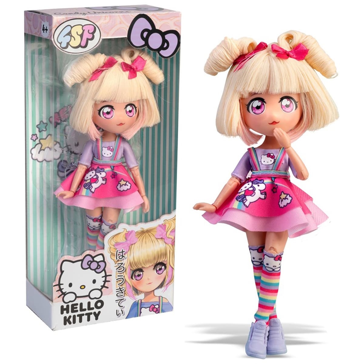 Лялька "4SF Manga Dolls" серії"Hello Kitty" Цукерочка-Єдиноріг №HKTF0400/КіддіСвіт — купити | Канцелярський Сад