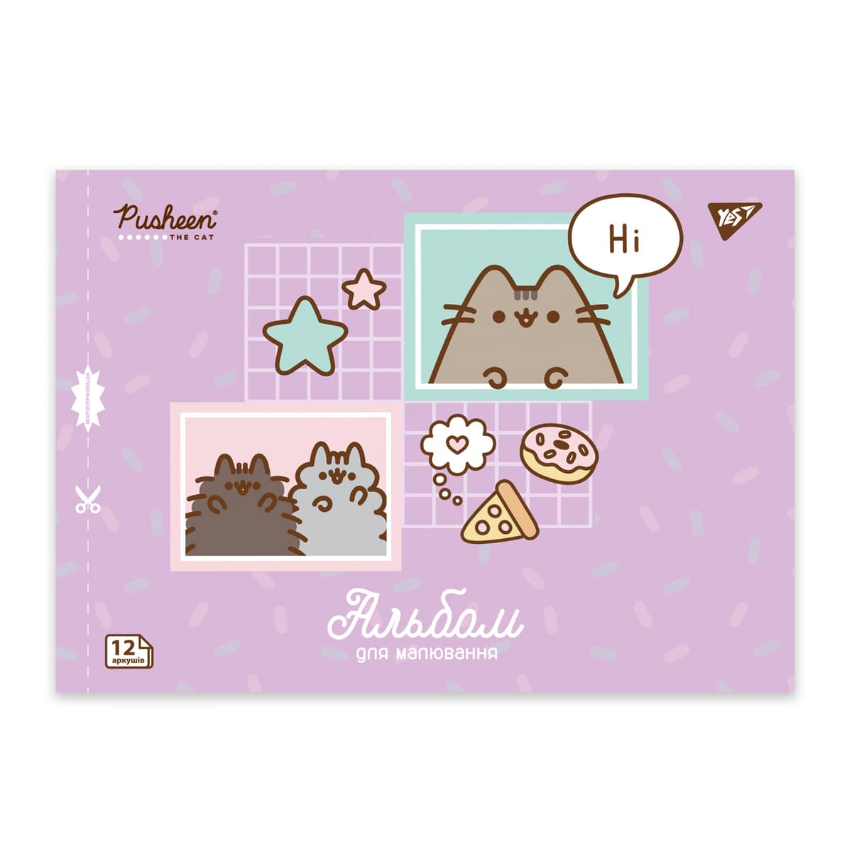 Альбом для малюв. на скобі 12/100 А4 з перфор. Pusheen №130588/Yes — фото 3
