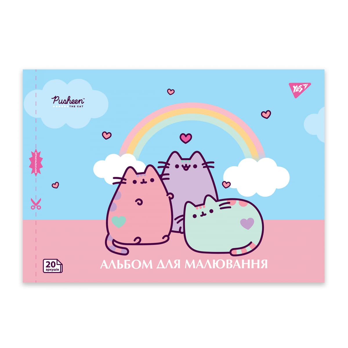 Зошит для малюв. на скобі 20/100 А4 з перфор. Pusheen №130589/Yes — фото 4