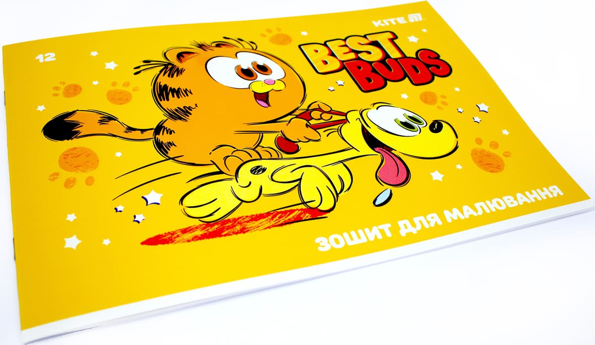 Альбом для малюв. на скобі 12/100 А4 "Garfield" гібр. лак + УФ лак№GF25-241/Kite — фото 3