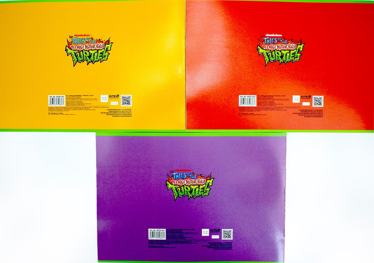 Альбом для малюв. на скобі 12 арк.гібр. лак + УФ лак "Ninja Turtles" №NT25-241/Kite — фото 6