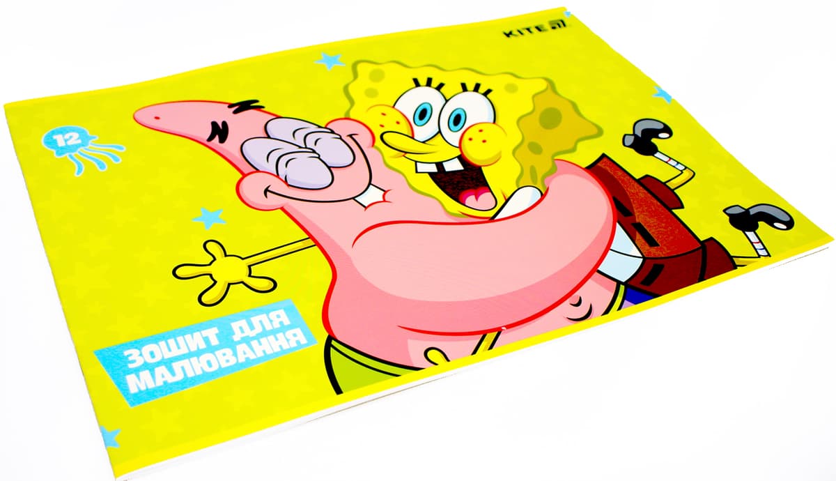 Альбом для малюв. на скобі 12/100 А4 "SpongeBob" софт тач + УФлак №SB25-241/Kite — фото 3