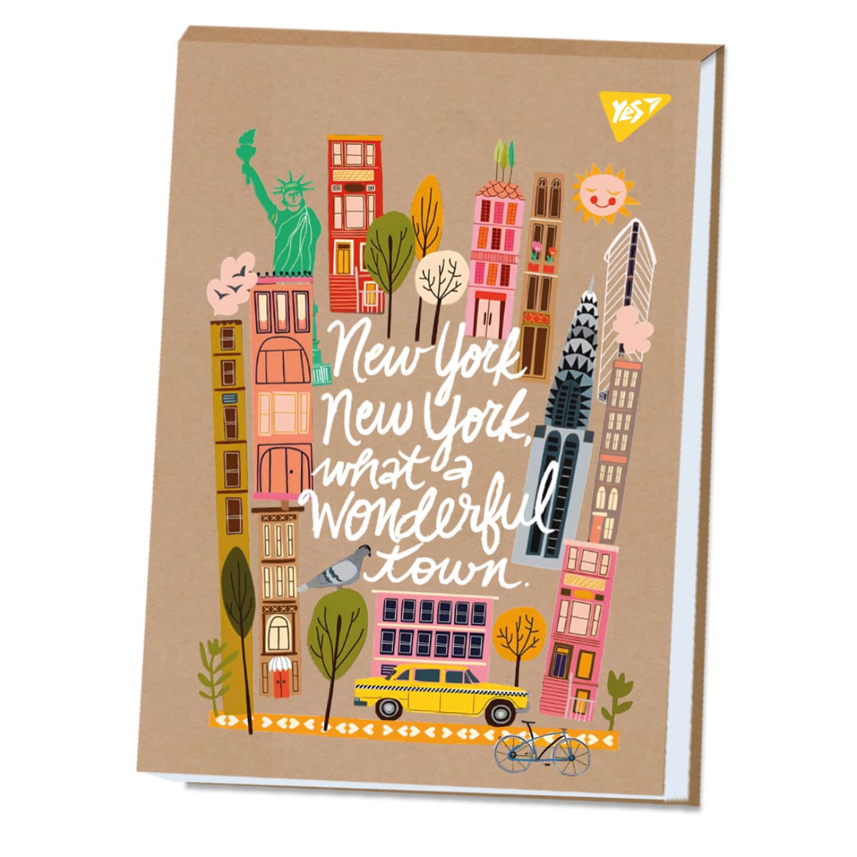 Альбом для малюв. склейка 30/100 А4 "New York" крафт №130581 — купити | Канцелярський Сад