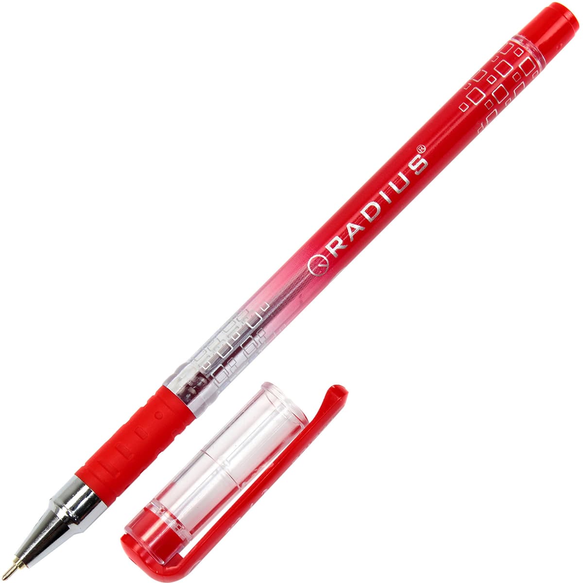 Ручка кульк. "Radius" №0184 I-pen 0,7мм червона,напівпрозор. корпус(12)(144)(1728) — фото 3