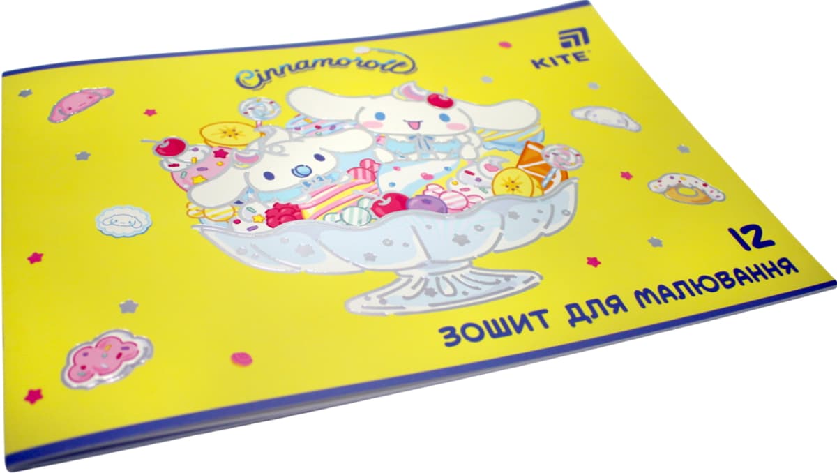 Зошит для малюв. на скобі 12/100 А4 "Cinnamoroll" гібр. лак+УФ №СR26-241/Kite — фото 3