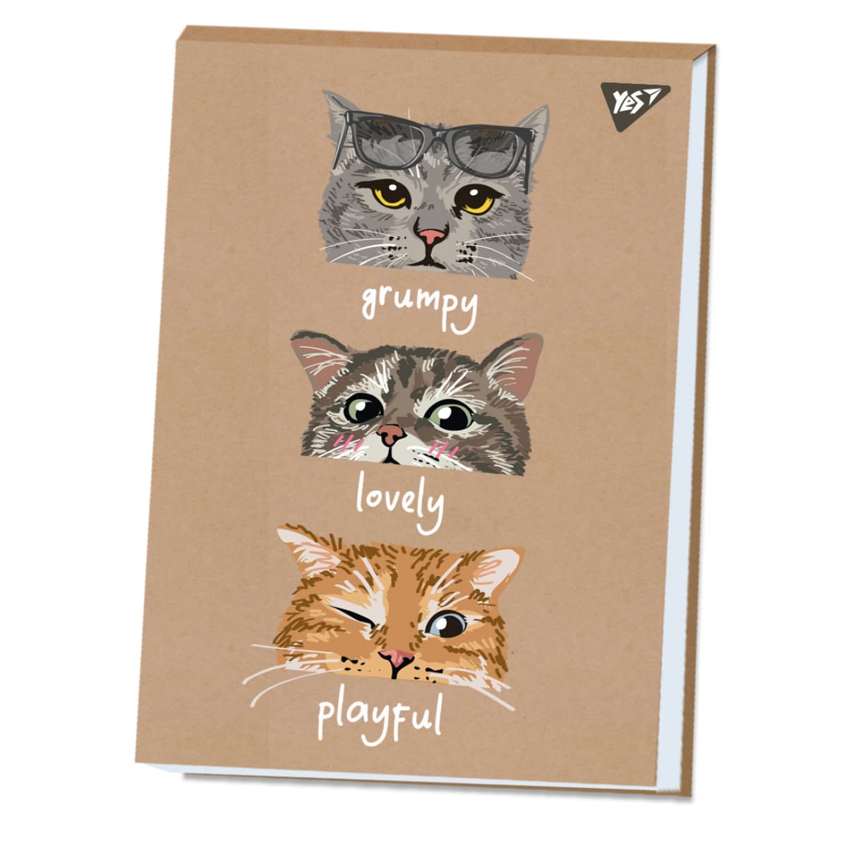 Альбом для малюв. склейка 20/100 А4 "Cats" крафт білила №130577/Yes — купити | Канцелярський Сад