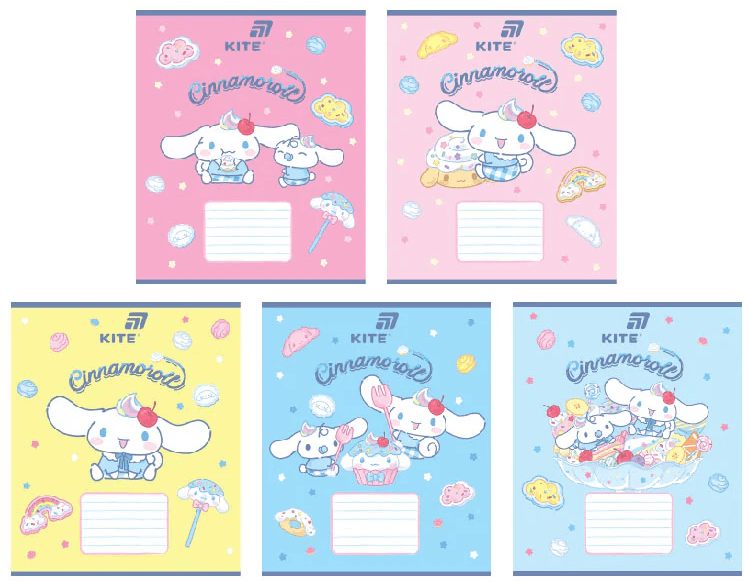 Зошит 18арк. кліт. "Kite" софт тач + УФ лак Cinnamoroll №CR26-236 — купити | Канцелярський Сад