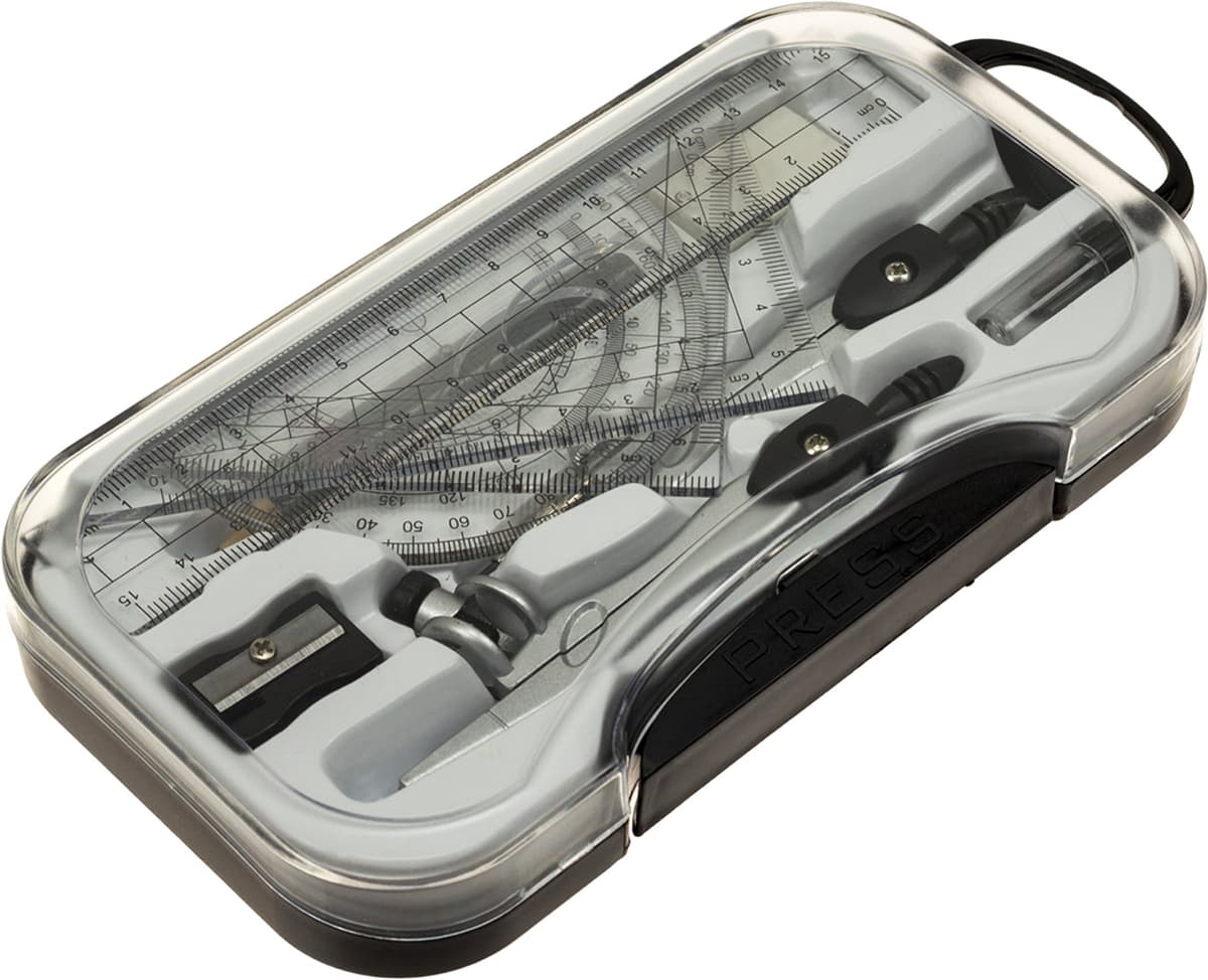 Готовальня "Economix/Maxi" 8предм.,чорна,у футлярі №E81426/MX81426 — купити | Канцелярський Сад