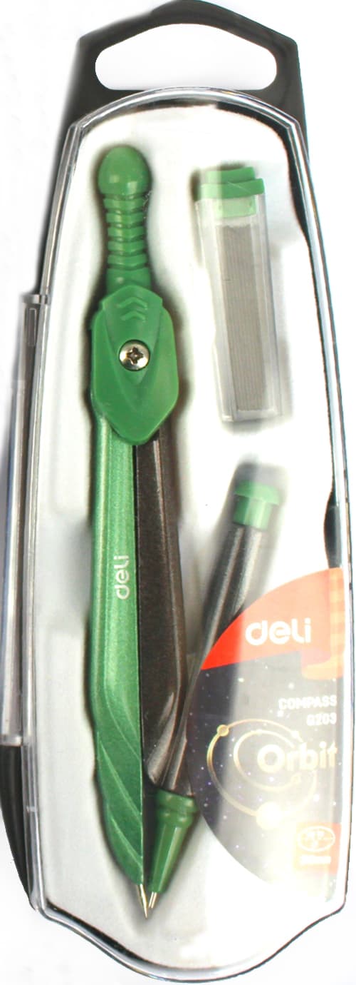 Готовальня "Deli" 2предм. з мех.олівцем 0,7мм, мікс №EG20302 — купити | Канцелярський Сад
