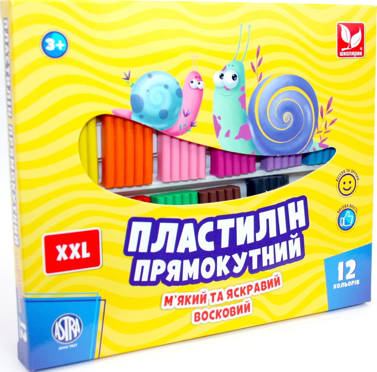 Пластилін "Школярик" 12 кольор. 216гр №303117001 — купити | Канцелярський Сад