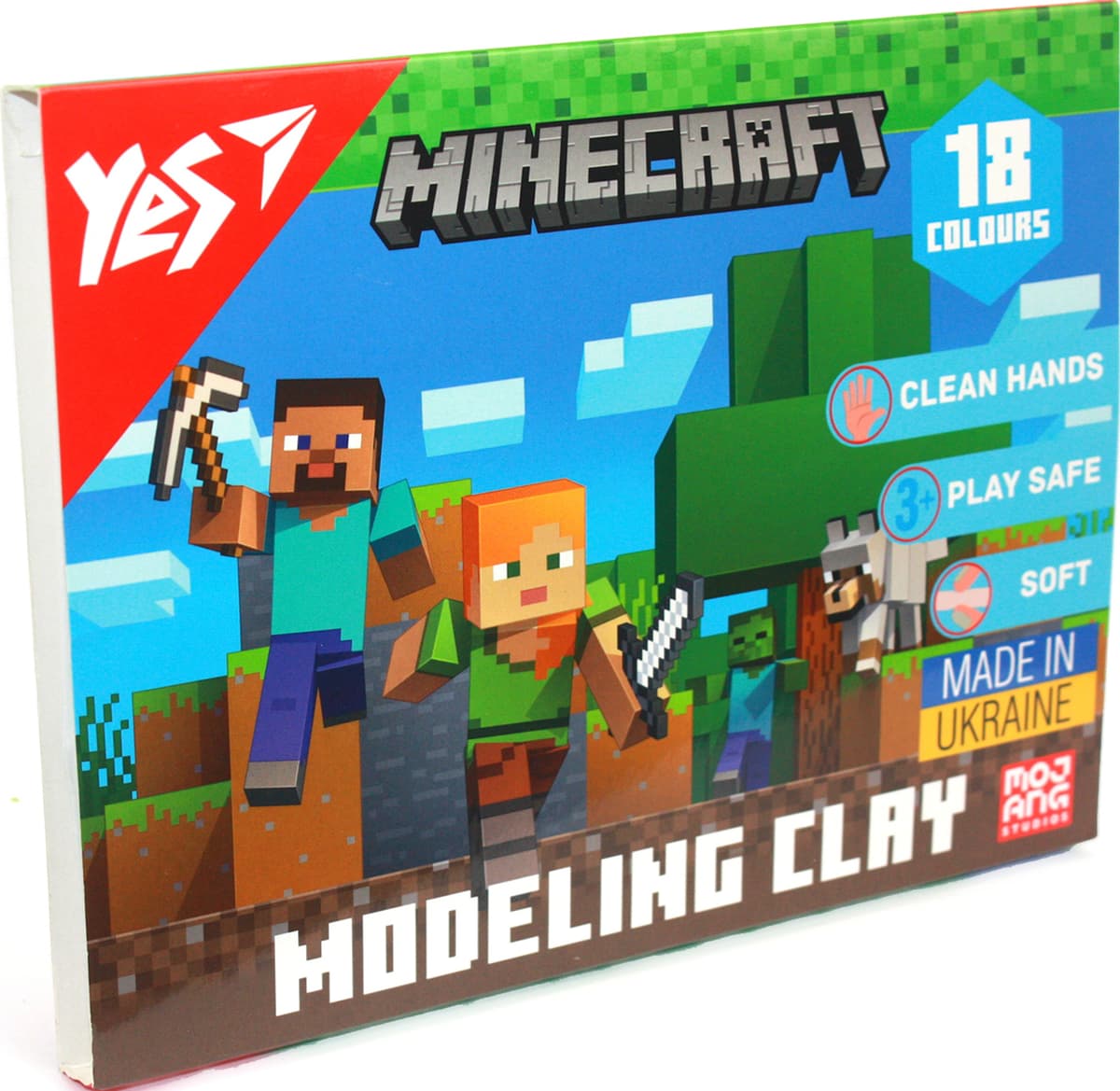 Пластилін "Yes" Minecraft 18 кольор. 360гр №540678 — купити | Канцелярський Сад