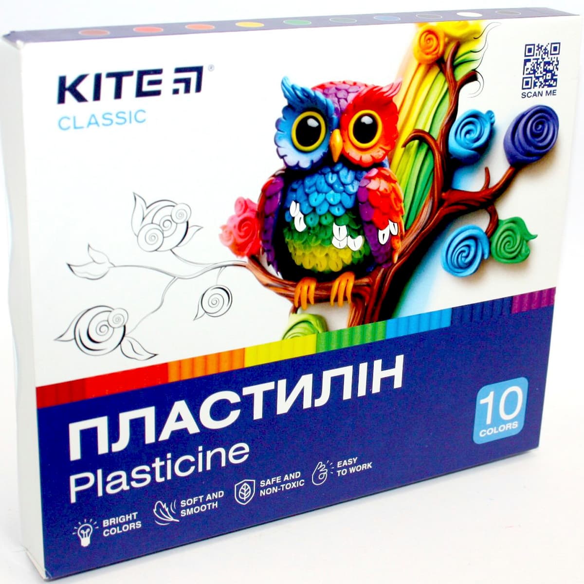 Пластилін "Kite" Classic 10 кольор. 200гр №K-084 — купити | Канцелярський Сад