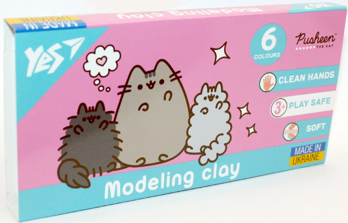 Пластилін "Yes" Pusheen 6 кольор. 120гр №540651 — купити | Канцелярський Сад