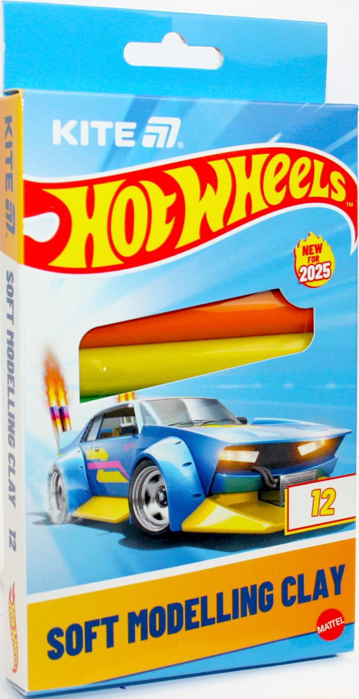 Пластилін "Kite" Hot Wheels-1 12 кольор. 200гр воск. №HW25-086-1 — купити | Канцелярський Сад