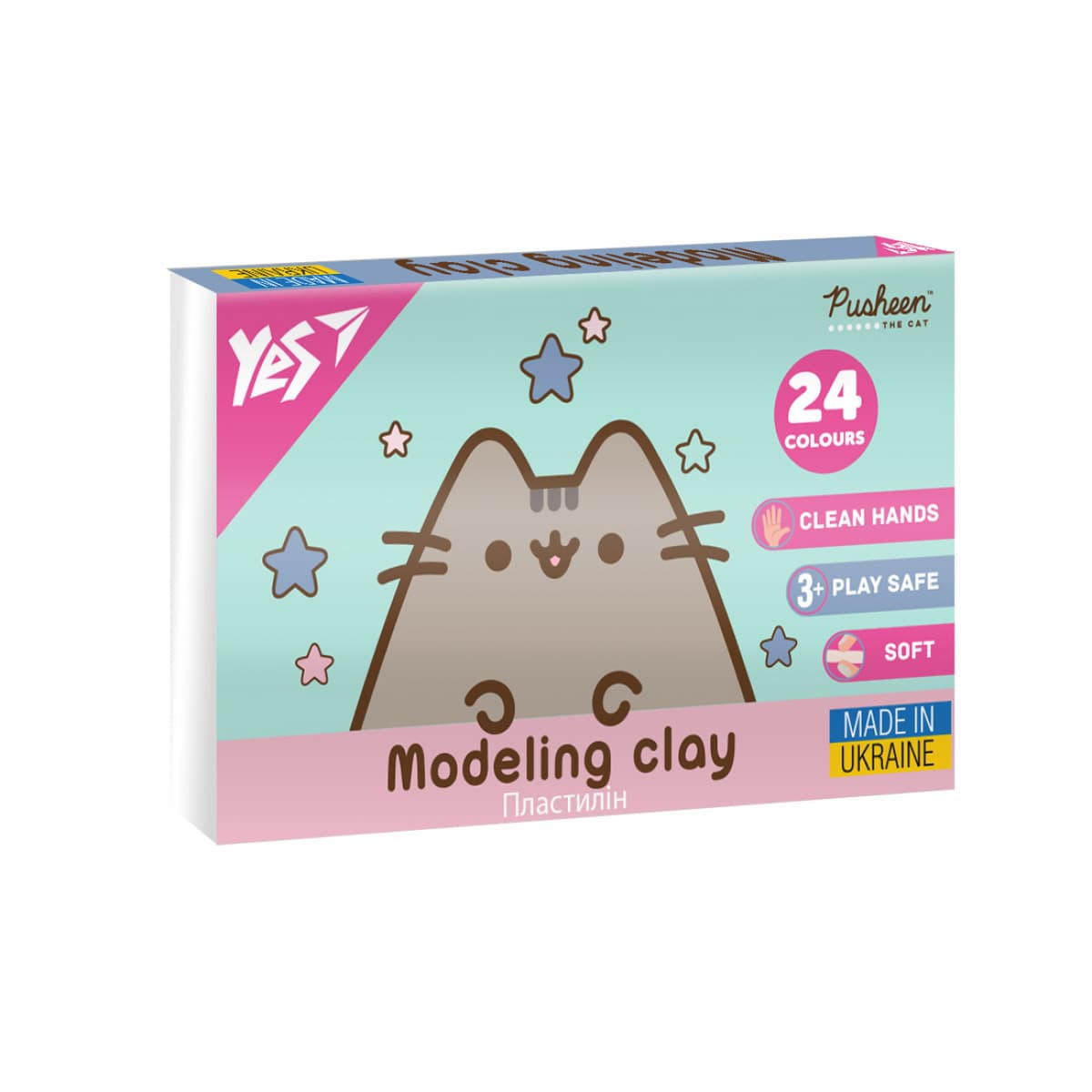 Пластилін "Yes" Pusheen 24 кольор. 480гр №540685 — купити | Канцелярський Сад