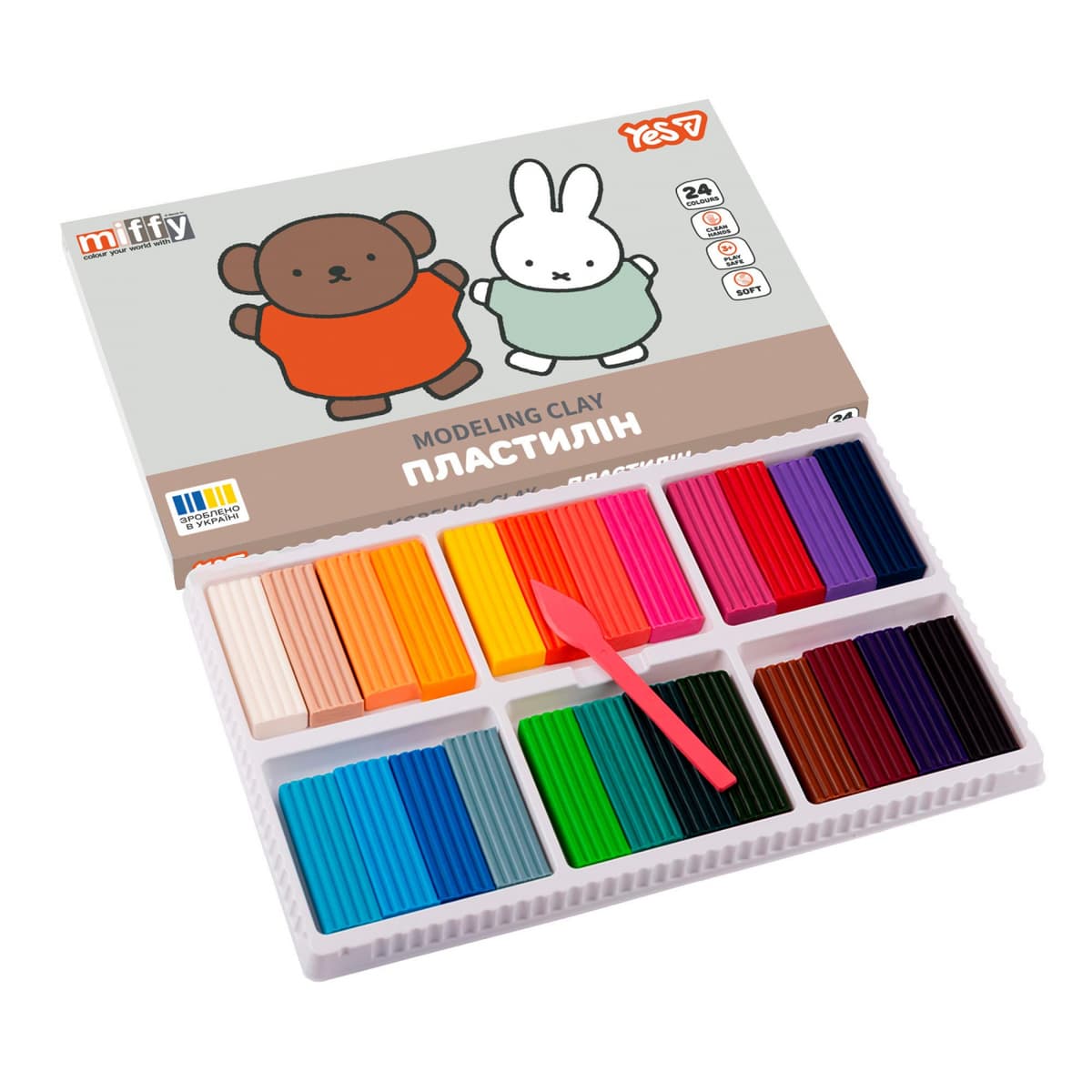 Пластилін "Yes" Miffy 24 кольор. 480гр №540722 — фото 3