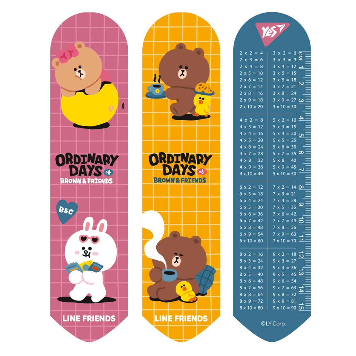 Закладка "Yes" №708137 Line Friends brown 2D — купити | Канцелярський Сад