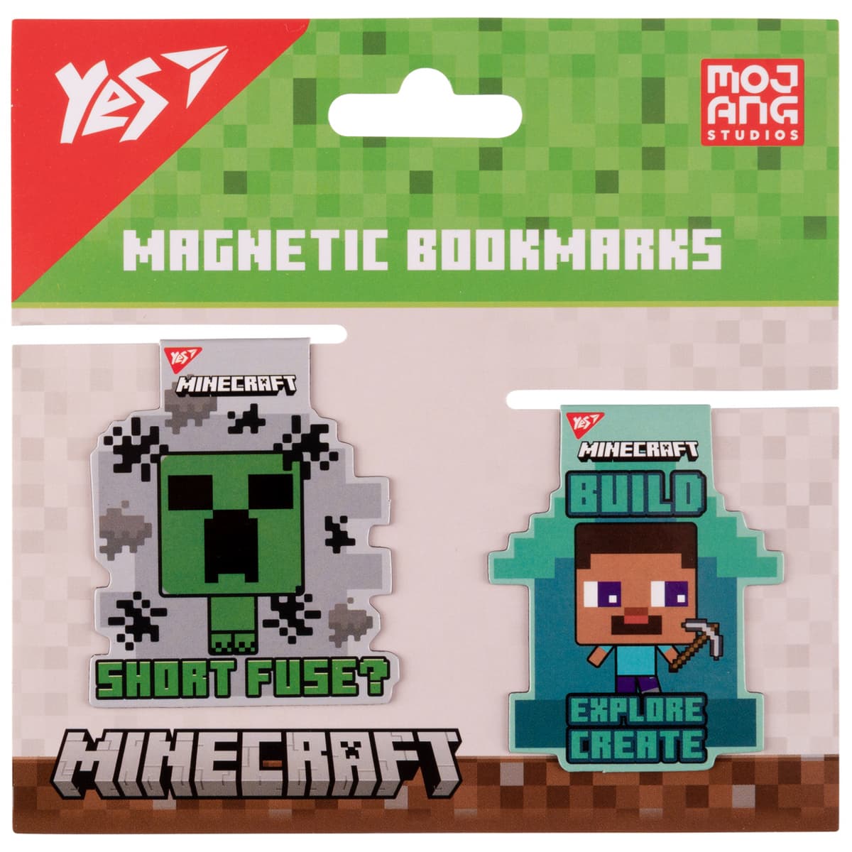 Закладка магніт. "Yes" №708102 Minecraft friends 2шт — купити | Канцелярський Сад