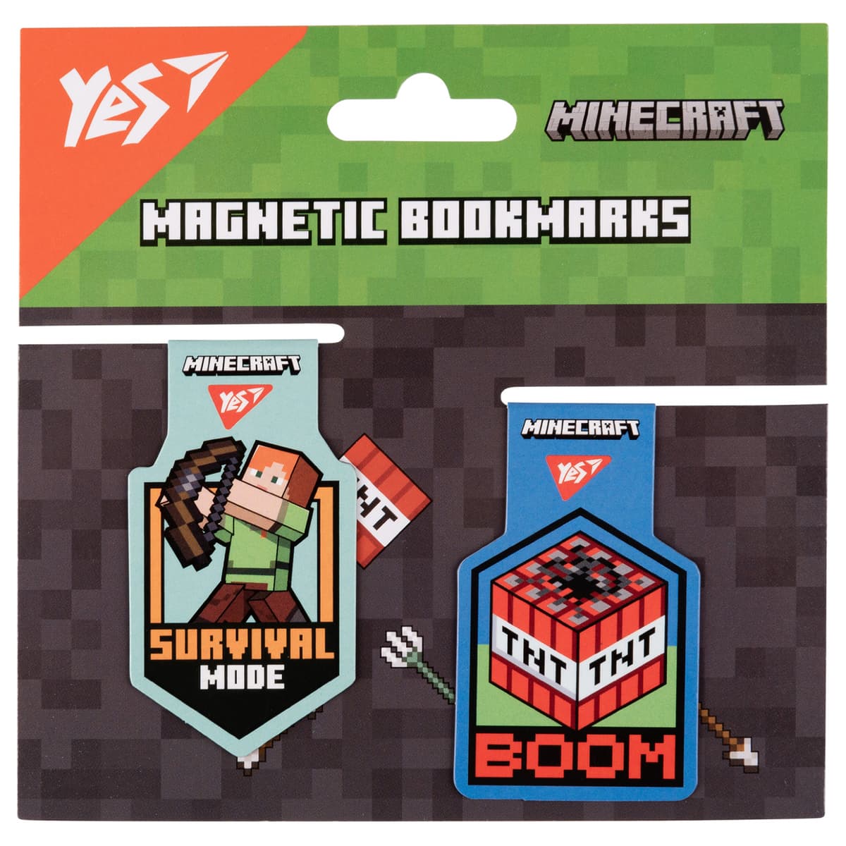 Закладка магніт. "Yes" №708103 Minecraft Steve 2шт — купити | Канцелярський Сад