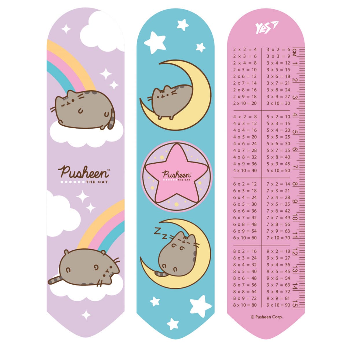 Закладка "Yes" №708133 Pusheen rainbow 2D — купити | Канцелярський Сад