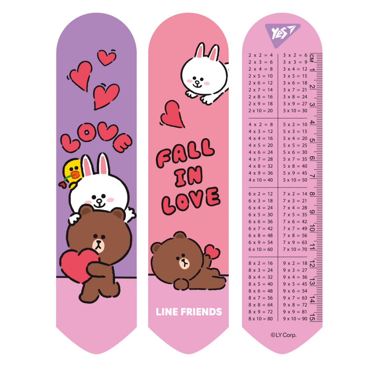 Закладка "Yes" №708134 "Line Friends love" 2D — купити | Канцелярський Сад