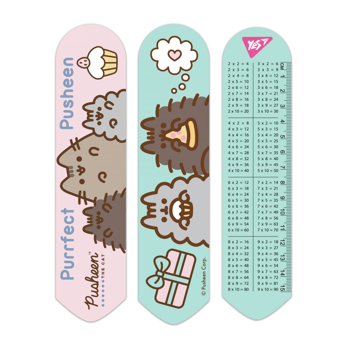 Закладка "Yes" №708341 Pusheen 2D,рожево-зелена — купити | Канцелярський Сад