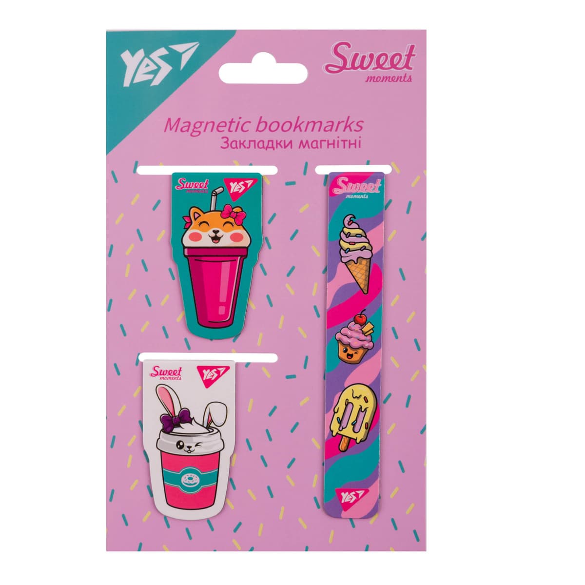 Закладка магніт. "Yes" №708352 Sweet Cream 3 шт — купити | Канцелярський Сад