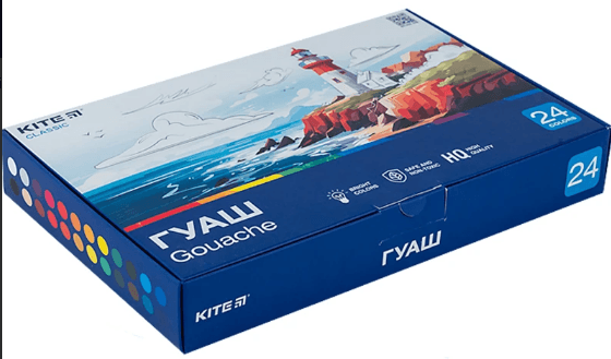 Гуаш "Kite" Classic 24кольор. 20мл №K-097 — купити | Канцелярський Сад