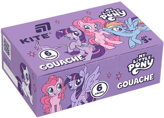 Гуаш "Kite" 6кольор. 20мл №LP25-062 "My Little Pony" — купити | Канцелярський Сад