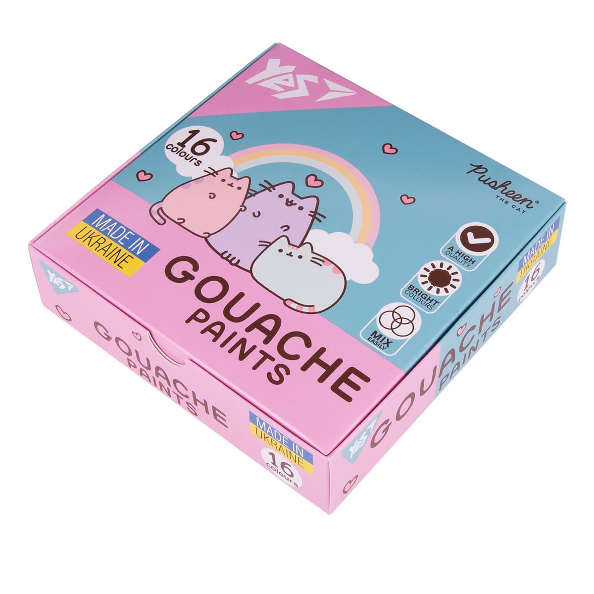 Гуаш "Yes" Pusheen 16кольор. 20мл №230403 — купити | Канцелярський Сад
