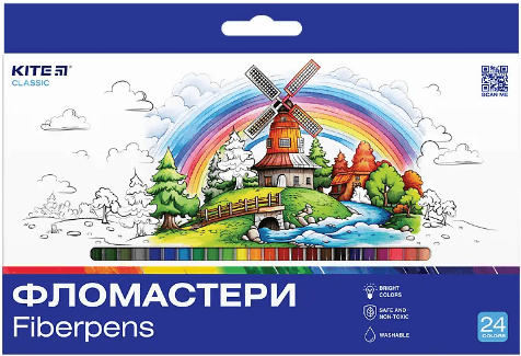 Фломастери "Kite" 24кольор. Classic №K-456 — купити | Канцелярський Сад