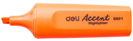 Текстмаркер "Deli" №621ES кос. Accent 5мм помаранч. — купити | Канцелярський Сад