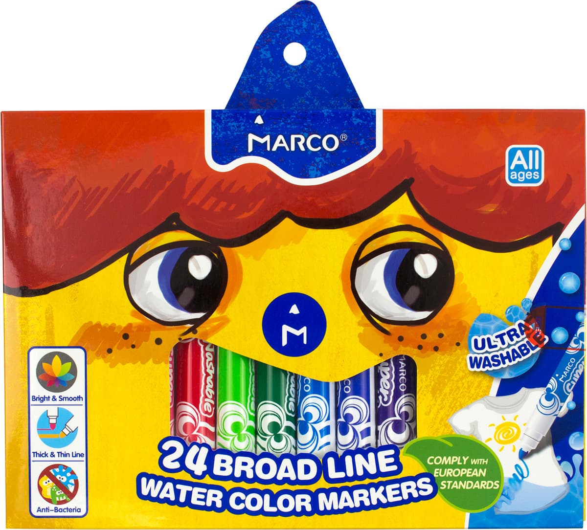 Фломастери "Marco" 24кольор. Jumbo 3,38мм №1632-24 — купити | Канцелярський Сад
