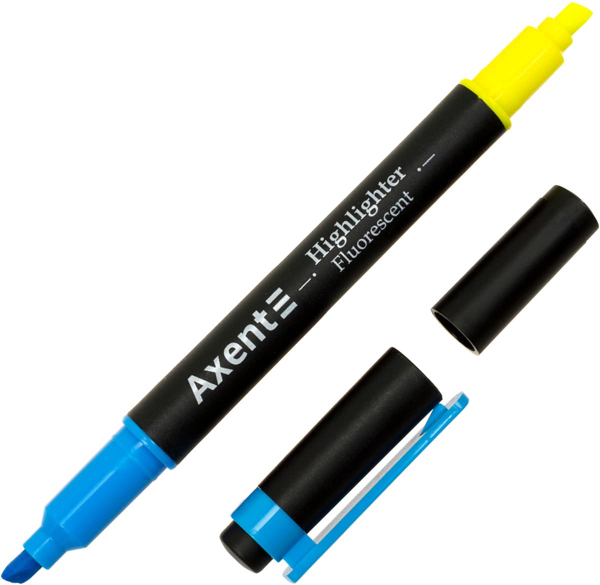 Текстмаркер "Axent" №2534-02-A клин. Highlighter Dual 2-4мм блакит.-жовтий — фото 3