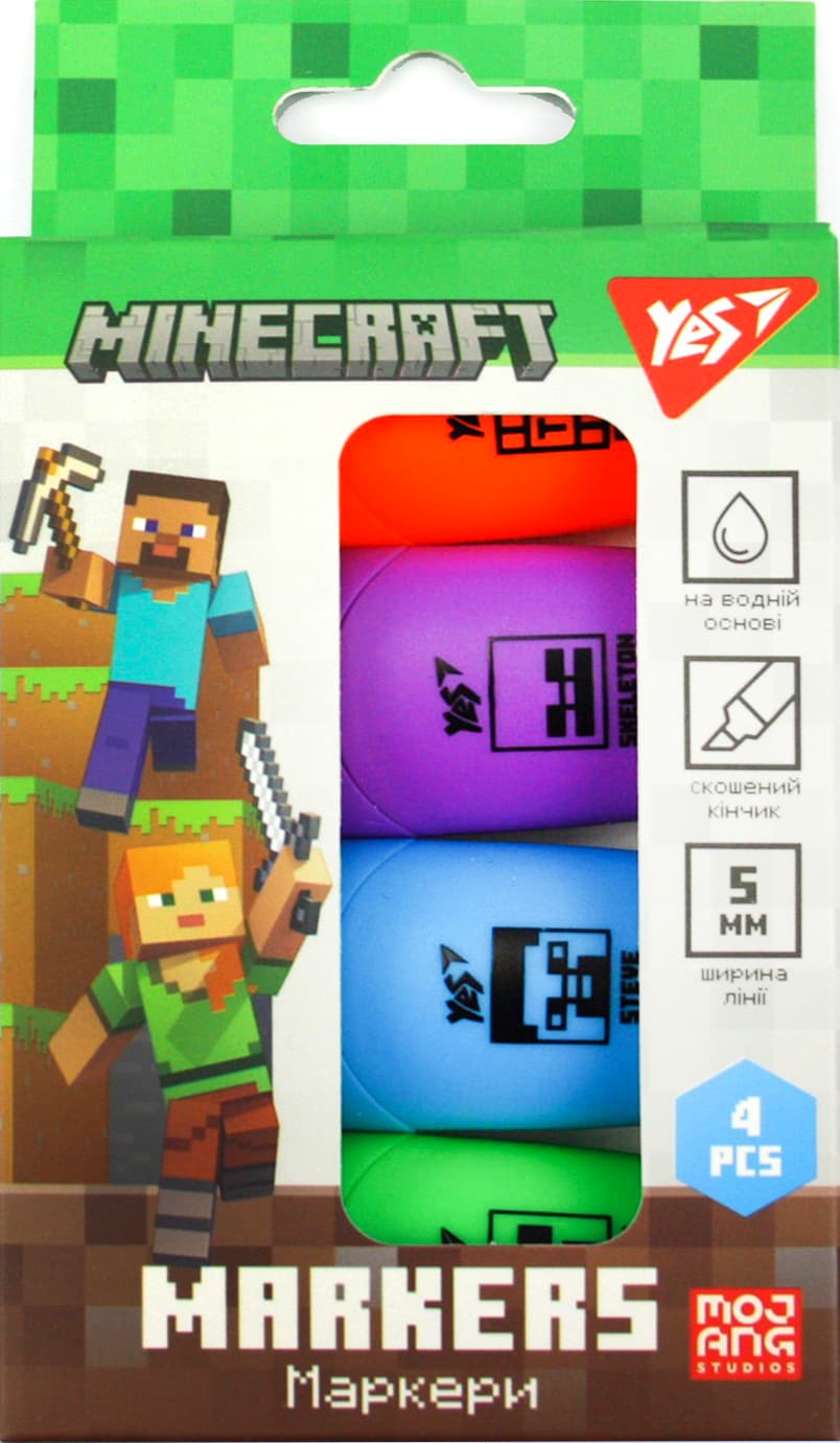 Набір текстмаркерів "Yes" Minecraft 4шт №391095 — фото 9